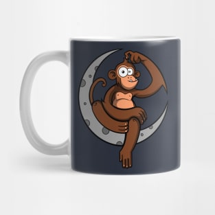 Moon Monkey Funny Space Ape Mug